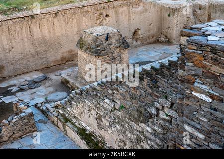 Die hohe Sicht auf die Treppe von Amluk dara Stupa im swat-Tal Stockfoto