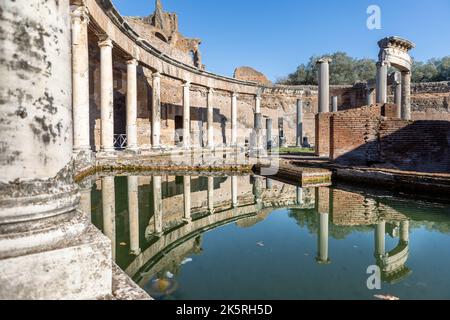 Villa Adriana in der Nähe von Rom Italien. UNESCO-Weltkulturerbe. Ruinen und archäologische Überreste der Hadrianvilla Stockfoto
