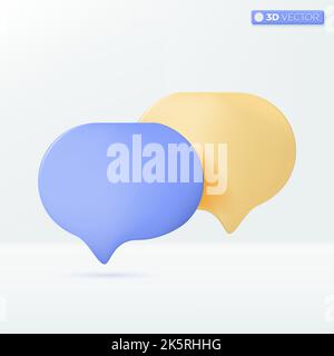Dialog- oder Chat-Sprechblase glatte Symbolsymbole. Chat-Nachricht, Nachricht, Talk-Konzept. 3D Vektor isoliertes Illustrationsdesign. Cartoon Pastell Minimal Stock Vektor