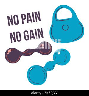 Sport und Übungen, Training keine Schmerzen keine Gewinne Stock Vektor