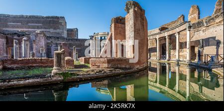 Villa Adriana in der Nähe von Rom Italien. UNESCO-Weltkulturerbe. Ruinen und archäologische Überreste der Hadrianvilla Stockfoto