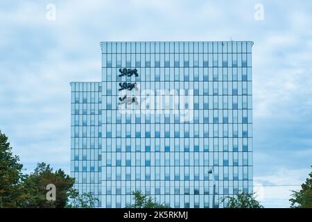 Gemeinsames Gebäude mehrerer estnischer Ministerien, auch Super Ministry (Superministeerium) genannt, in Tallinn. Stockfoto