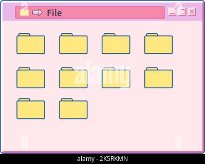 Schnittstelle von Fenster-, Anwendungs- oder Bildschirmdateien Stock Vektor