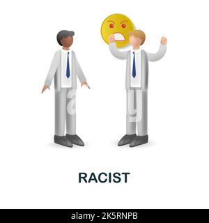 Rassistische Ikone. 3D Illustration aus der Belästigungs-Sammlung. Creative Racist 3D Icon für Webdesign, Templates, Infografiken und mehr Stock Vektor