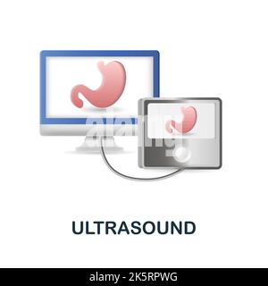 Ultraschallsymbol. 3D Abbildung aus der Health Check-Sammlung. Creative Ultrasound 3D-Symbol für Webdesign, Vorlagen, Infografiken und vieles mehr Stock Vektor