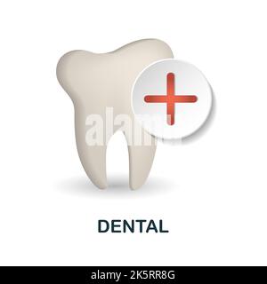 Zahnarztsymbol. 3D Abbildung aus der Health Check-Sammlung. Creative Dental 3D Icon für Webdesign, Vorlagen, Infografiken und mehr Stock Vektor