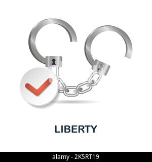 Liberty-Symbol. 3D Illustration aus der Belästigungs-Sammlung. Creative Liberty 3D Symbol für Webdesign, Vorlagen, Infografiken und mehr Stock Vektor