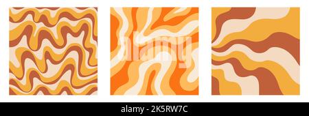 Retro 70s abstrakte Kurve Hintergrund gesetzt Stock Vektor