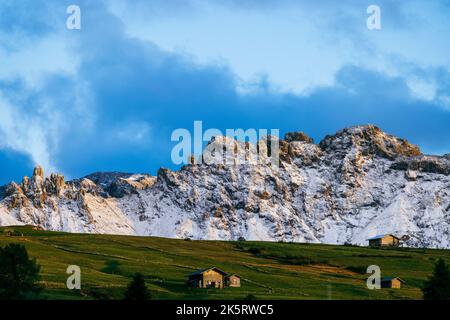 Blick von der Seiser Alm, Dolomiten, Italien Stockfoto