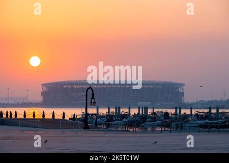 Stadium 974, früher bekannt als Ras Abu Aboud Stadium, ist ein Fußballstadion, das in Doha, Katar, für die FIFA-Weltmeisterschaft 2022 gebaut wird. Stockfoto