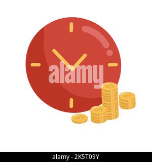 Konzept spart Zeit, Geld. Zeiten sind Geld. Geschäft und Management, Zeit ist Geld, finanzielle Investitionen in die Aktienmärkte zukünftiges Einkommenswachstum, T Stock Vektor