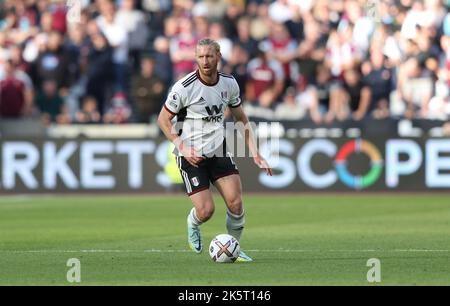 Fulhams Tim ream während des Premier-League-Spiels zwischen West Ham United und Fulham im London Stadium. 9. Okt 2022 Stockfoto