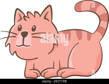 Niedliche Illustration einer Katze, die auf dem Boden liegt. Vektorgrafik auf weißem Hintergrund. Stock Vektor