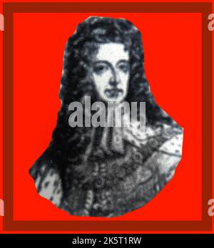 Ein altes Porträt von König Wilhelm III. (England), König Wilhelm II. (Schottland), König Billy (Irland). Auch bekannt als Prinz von Oranien, dessen Sieg in der Schlacht von Boyne im Jahr 1690 von Gewerkschaftern gefeiert wird Stockfoto