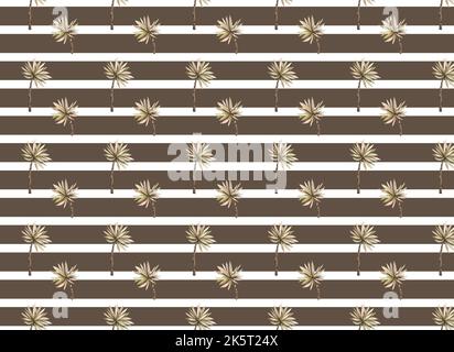 Tropisches Aquarell exotische Dschungel Pflanzen, Blätter, Blumen Pastellfarbe nahtlose Stoff Hintergrund. Palmen nahtloses Muster in Schwarz und Weiß Stockfoto