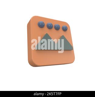 Minimal 3D Illustration Icon Bild, Foto, Bild, Galerie Konzept. Stockfoto