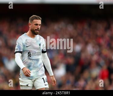 London, Großbritannien. 9. Oktober 2022. Jordan Henderson von Liverpool während des Spiels der Premier League im Emirates Stadium, London. Bildnachweis sollte lauten: David Klein/Sportimage Kredit: Sportimage/Alamy Live News Stockfoto