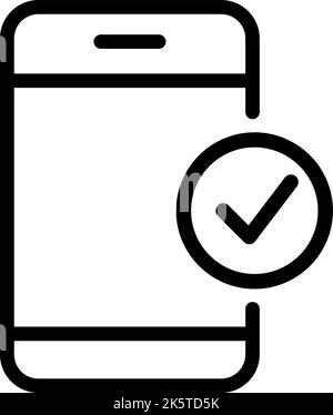 Handysymbol mit erfolgreich abgeschlossener Genehmigung oder akzeptierten OK-Informationen. Vector Mobile Logo für Web-App Stock Vektor