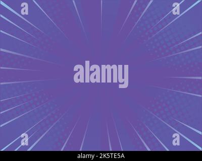 Lila blau Pop Art Hintergrund Comic Buch Vintage Muster Blase. Stock Vektor
