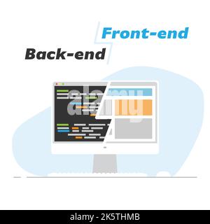 Back-End- und Front-End-Entwicklung Stock Vektor