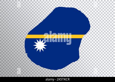 Nauru-Flagge auf der Karte, transparenter Hintergrund, Beschneidungspfad Stockfoto