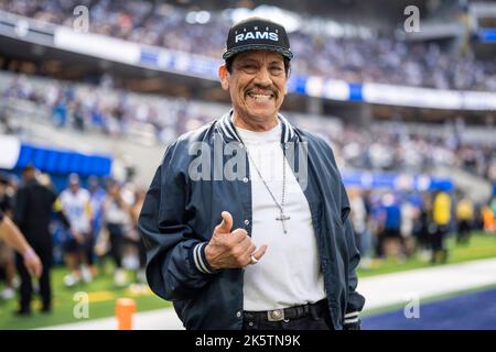 Danny Trejo vor einem NFL-Spiel zwischen den Los Angeles Rams und den Dallas Cowboys, Sonntag, 9. Oktober 2022, im SoFi Stadium, In Inglewood, CA. Die Kuh Stockfoto