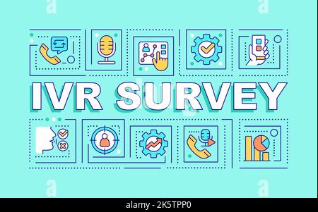 Blaues Banner für Wortkonzepte der IVR-Umfrage Stock Vektor