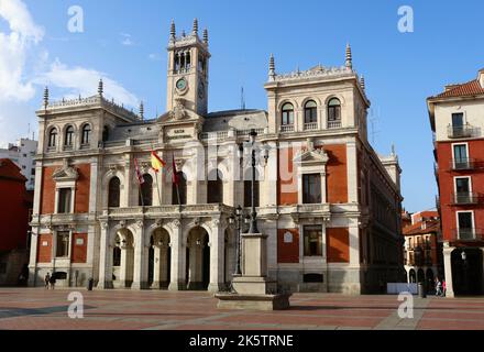 Fassade des Rathauses Valladolid Kastilien und Leon Spanien Stockfoto