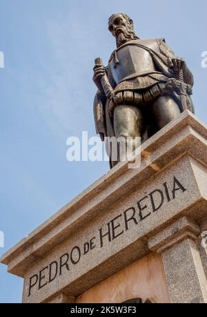 Kolumbien, die alte Stadt Cartagena, ist innerhalb von Mauern und durch den UNESCO-Weltkulturerbe geschützt. Pedro de Heredia, Gründer der Stadt Stockfoto