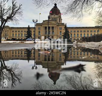 Eine wunderschöne Aufnahme des Alberta Legislature Building in Edmonton Stockfoto