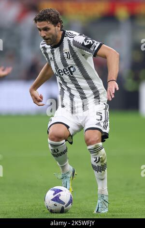 Mailand, Italien. 8. Oktober 2022. Manuel Locatelli von Juventus während der Serie A Spiel bei Giuseppe Meazza, Mailand. Bildnachweis sollte lauten: Jonathan Moscrop/Sportimage Kredit: Sportimage/Alamy Live News Stockfoto