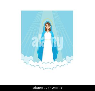 Heilige Maria religiöse Karte Illustration Stock Vektor