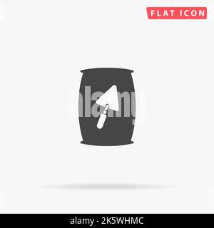 Vektorsymbol für flache Zementsäcke. Handgezeichnete Design-Illustrationen. Stock Vektor