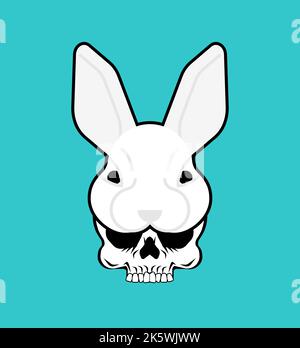 Totenkopf-Osterhase. Schädel in Hasenmaske. Vektorgrafik Stock Vektor