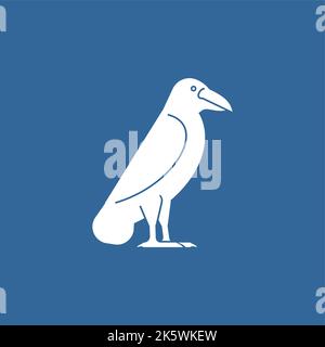 Weiße Krähe isoliert. Der weiße Rabe ist ein fremdes Konzept, nicht unser. Stock Vektor