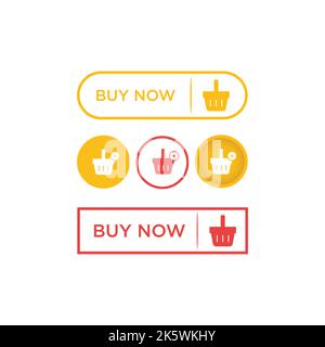 Schaltfläche „Jetzt kaufen“. Web-Taste mit Warenkorb Symbol Vorlage, Web-Design-Element Stock Vektor