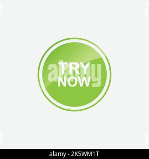 Testen Sie jetzt Web Design Button Vektor. Jetzt testen Web-Button-Symbol auf weißem Hintergrund Stock Vektor