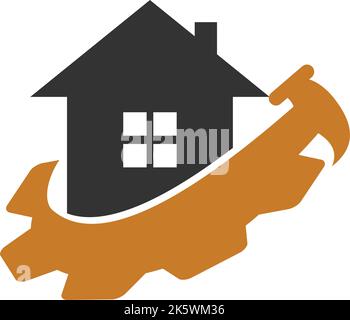 Bau Renovierung schnell Logo Symbol Illustration Marke Identität Stock Vektor