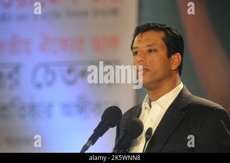 Dhaka, Bangladesch - 11. Dezember 2015: Sajeeb Wazed Joy ist der einzige Sohn des Premierministers von Bangladesch, Sheikh Hasina. Er dient als Berater der Gov Stockfoto