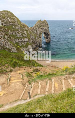 Durdle Door, Jurassic Coast, West Lulworth, Wareham, Dorset, Vereinigtes Königreich Stockfoto