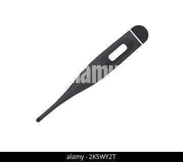 Design mit elektronischem Thermometer-Logo. Elektronisches Thermometer zur Messung der Temperatur des Vektordesigns von Körper, Oberfläche und Umgebung. Stock Vektor