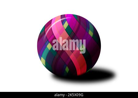 Ein Kaleidoskop Welle Kristall Glaskugel schöne Kugel dimensionale Muster Ornament Kugel Kugel karierten Urlaub sphärisch glänzende Form Geschenk Stockfoto