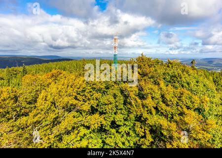 Gehen Sie zum Aussichtspunkt Kickelhahn bei Ilmenau - Thüringen - Deutschland Stockfoto