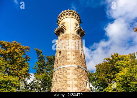 Gehen Sie zum Aussichtspunkt Kickelhahn bei Ilmenau - Thüringen - Deutschland Stockfoto