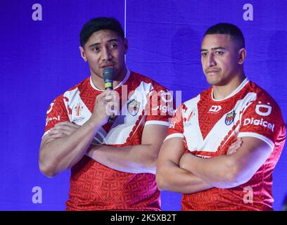 Manchester, England - 10.. Oktober 2022 - Rugby League World Cup RLWC 2021 Start, vs im Science Museum, Manchester, Großbritannien Stockfoto