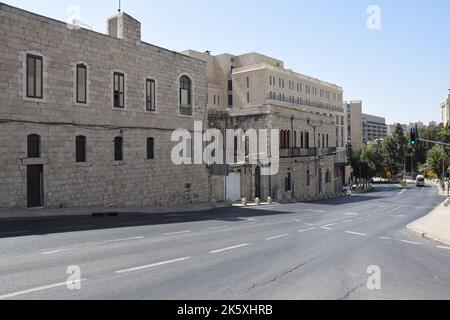 Leere Straßen Jerusalems während Rosh Hashanah 2022 Stockfoto