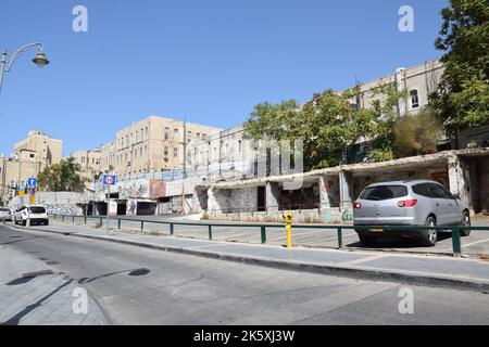 Leere Straßen Jerusalems während Rosh Hashanah 2022 Stockfoto