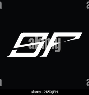 SF Logo Monogramm Brief mit Slice Stil Design Vorlage Stockfoto