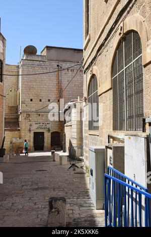 Leere Straßen im christlichen Viertel der Altstadt von Jerusalem während Rosh Hashanah 2022 Stockfoto