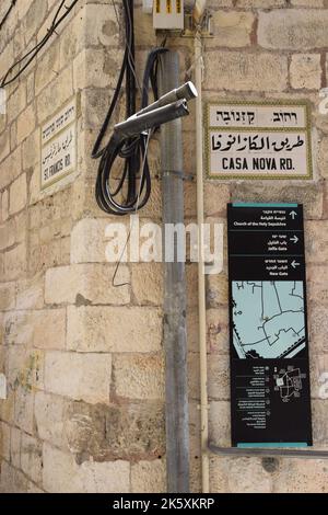 Leere Straßen im christlichen Viertel der Altstadt von Jerusalem während Rosh Hashanah 2022 Stockfoto